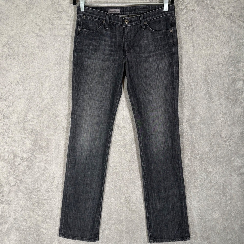 AG Adriano Goldschmied The Casablanca Straight Leg Jeans Black Gray Size 30R USA